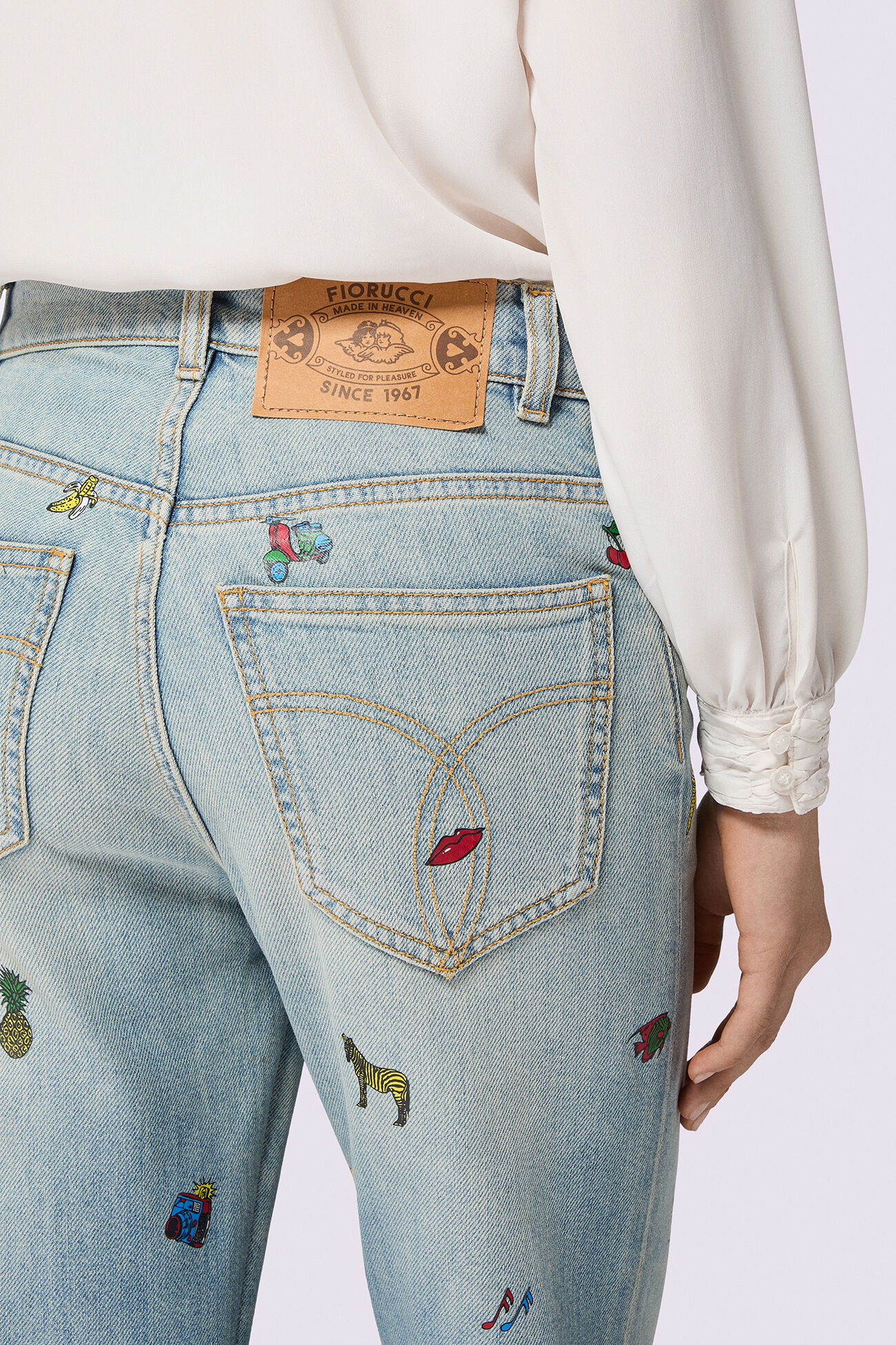 Toys Print Wide Leg Jeans Light Blue